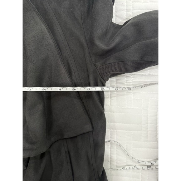 Express gray draped faux-suede jacket size M women - Picture 6 of 8